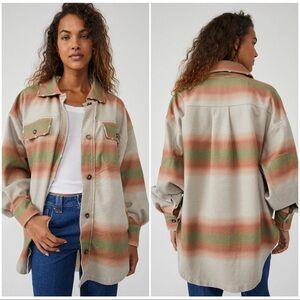 Free People Ruby Shacket in Marzipan - Sz S